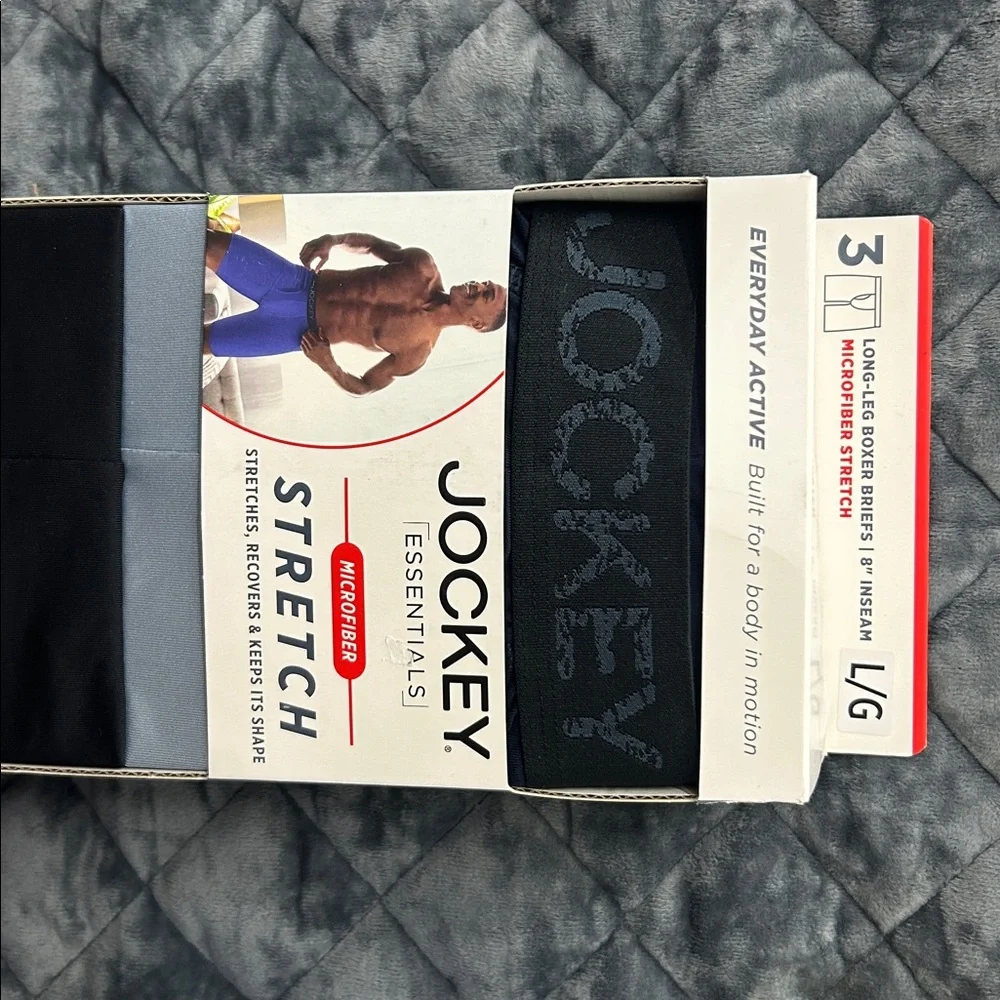 Jockey® Essentials Men's Microfiber Long Leg Boxer Brief Underwear, (Pack of 3) - Picture 3 of 5